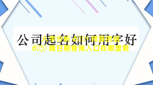 八字分析 🐺 师算的结 🦋 婚日期查询入口在哪里呢
